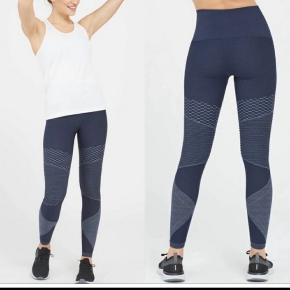 SPANX Look At Me Now Seamless Moto  Moto Leggings in Indigo Sky Size 1X